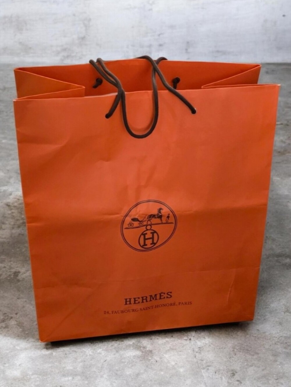 EMPTY SHOPPING BAG Hermes Shopping Bag Orange Tote Extra Large